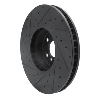 R1 16-25 BMW 230I xDrive Right Front Drilled & Slotted Black Brake Rotor