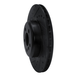 R1 16-25 BMW 430I Rear Left Drilled & Slotted Black Brake Rotor