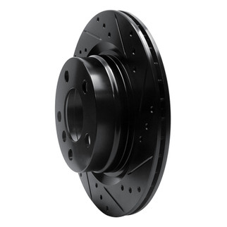 R1 06-21 BMW 320I (USA/Canada) Rear Right Drilled & Slotted Black Brake Rotor