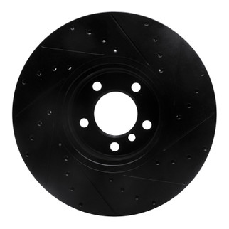 R1 12-21 BMW 228I Front Left Drilled & Slotted Black Brake Rotor
