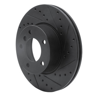 R1 06-13 BMW 325I (USA/Canada) Front Right Drilled & Slotted Black Brake Rotor