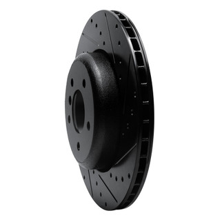 R1 04-10 BMW 650I Convertible Rear Right Drilled & Slotted Black Brake Rotor