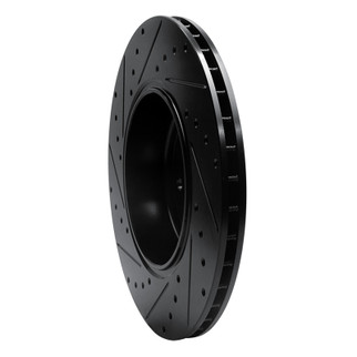 R1 04-10 BMW 650I Convertible Rear Right Drilled & Slotted Black Brake Rotor