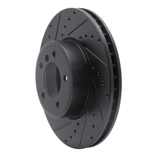 R1 04-10 BMW 528XI Front Left Drilled & Slotted Black Brake Rotor