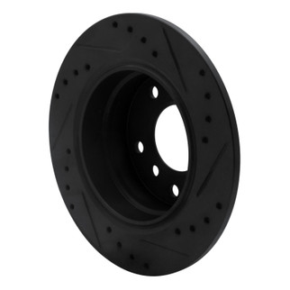 R1 03-06 BMW Z4 Rear Left Drilled & Slotted Black Brake Rotor