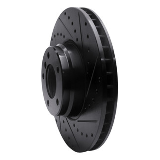 R1 95-01 BMW 750IL Front Right Drilled & Slotted Black Brake Rotor