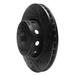 R1 91-93 BMW M5 Front Right Drilled & Slotted Black Brake Rotor