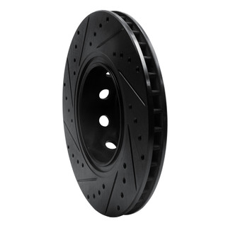 R1 91-93 BMW M5 Front Right Drilled & Slotted Black Brake Rotor