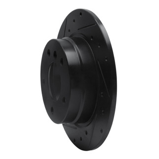 R1 91-99 BMW 325IS Rear Left Drilled & Slotted Black Brake Rotor
