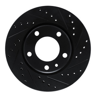 R1 88-91 BMW M3 Front Right Drilled & Slotted Black Brake Rotor
