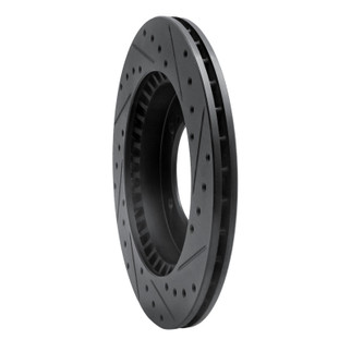 R1 96-98 Suzuki Sidekick Front Left Drilled & Slotted Black Brake Rotor