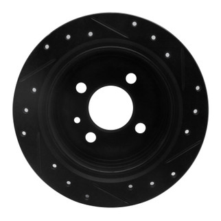 R1 84-91 BMW 325IS Rear Left Drilled & Slotted Black Brake Rotor