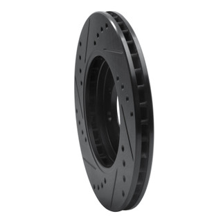 R1 84-91 BMW 325ES Front Right Drilled & Slotted Black Brake Rotor