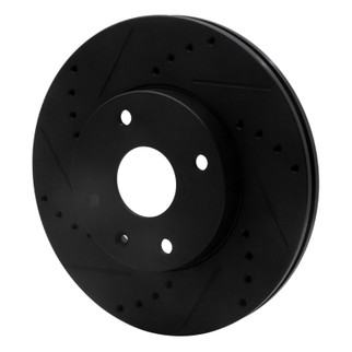 R1 04-10 Chevrolet Epica (USA/Canada) Front Left Drilled & Slotted Black Brake Rotor