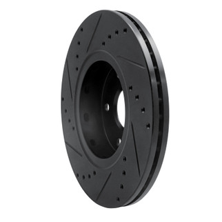R1 10-13 Suzuki Kizashi Front Right Drilled & Slotted Black Brake Rotor