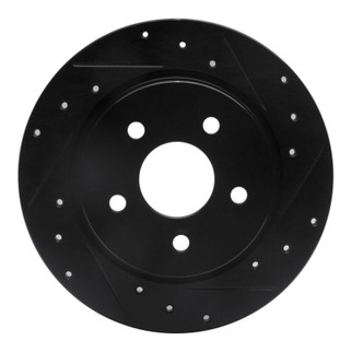 R1 07-14 Suzuki SX4 CrossOVER Rear Right Drilled & Slotted Black Brake Rotor