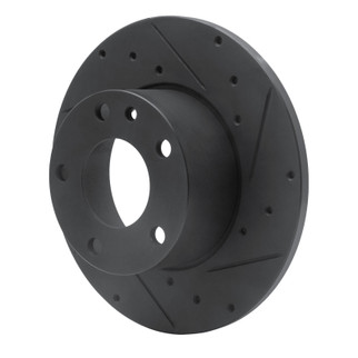 R1 76-76 BMW 530I Front Right Drilled & Slotted Black Brake Rotor
