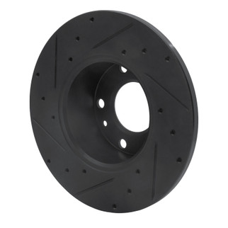 R1 76-76 BMW 530I Front Right Drilled & Slotted Black Brake Rotor