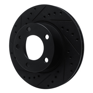 R1 82-89 BMW 635CSI Front Left Drilled & Slotted Black Brake Rotor