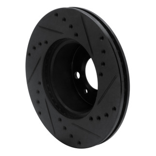 R1 76-77 BMW 320I (USA/Canada) Front Left Drilled & Slotted Black Brake Rotor