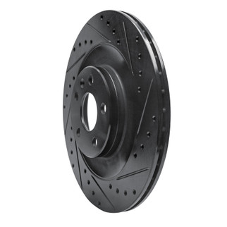 R1 16-26 Polestar Polestar 2 Rear Right Drilled & Slotted Black Brake Rotor