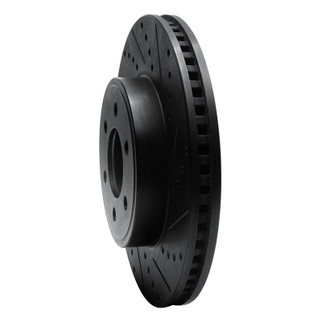 R1 03-03 Dodge Durango Front Right Drilled & Slotted Black Brake Rotor