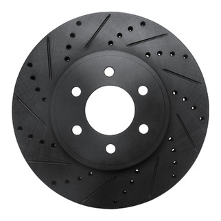 R1 03-03 Dodge Durango Front Left Drilled & Slotted Black Brake Rotor