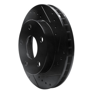 R1 94-99 Dodge Ram 1500 Pickup Front Right Drilled & Slotted Black Brake Rotor