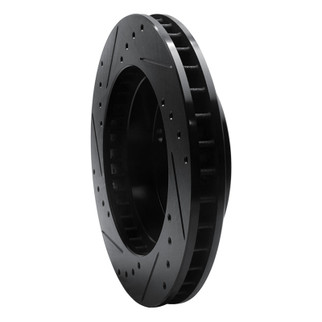 R1 94-99 Dodge Ram 1500 Pickup Front Right Drilled & Slotted Black Brake Rotor