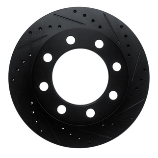 R1 89-93 Dodge D250 Front Right Drilled & Slotted Black Brake Rotor