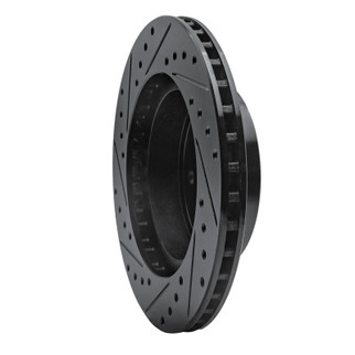 R1 87-90 Dodge Dakota 4WD Front Right Drilled & Slotted Black Brake Rotor