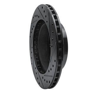 R1 87-90 Dodge Dakota 4WD Front Left Drilled & Slotted Black Brake Rotor