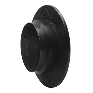 R1 93-95 Volvo 850 Rear Right Drilled & Slotted Black Brake Rotor