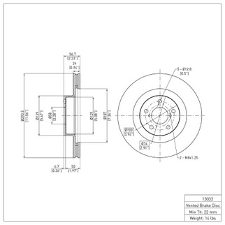DFC 02-08 Subaru Impreza Front Brake Rotor