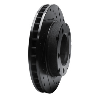 R1 80-93 Dodge W100 Front Right Drilled & Slotted Black Brake Rotor