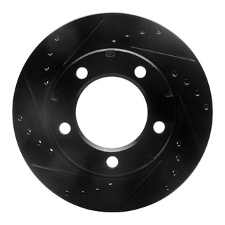 R1 80-93 Dodge Ramcharger 4WD Front Left Drilled & Slotted Black Brake Rotor