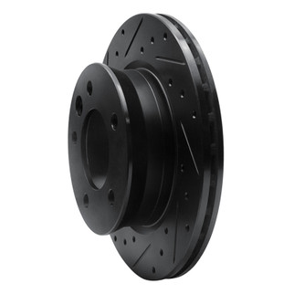 R1 02-06 Dodge Sprinter 3500 Front Left Drilled & Slotted Black Brake Rotor