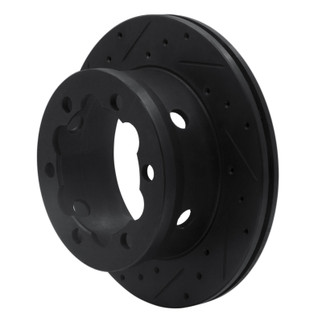R1 02-06 Dodge Sprinter 3500 Rear Left Drilled & Slotted Black Brake Rotor