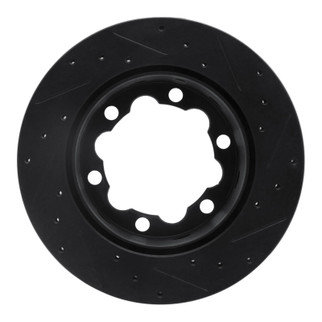 R1 02-06 Dodge Sprinter 3500 Rear Left Drilled & Slotted Black Brake Rotor