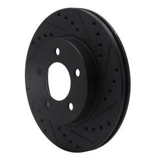 R1 93-97 Chrysler Intrepid Front Right Drilled & Slotted Black Brake Rotor