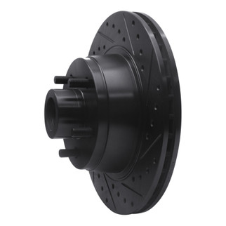 R1 76-81 Chrysler CORDOBA Front Right Drilled & Slotted Black Brake Rotor