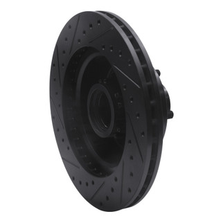 R1 76-81 Chrysler CORDOBA Front Right Drilled & Slotted Black Brake Rotor