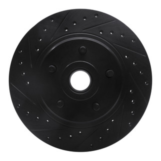 R1 76-81 Chrysler Newport Front Left Drilled & Slotted Black Brake Rotor