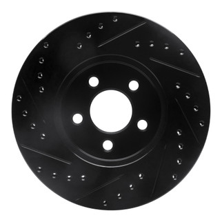 R1 95-06 Chrysler CIRRUS Front Right Drilled & Slotted Black Brake Rotor
