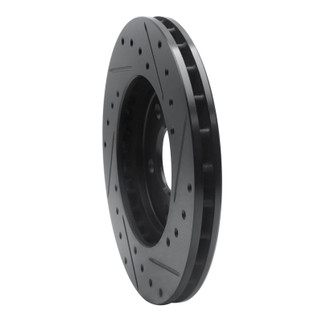 R1 95-00 Chrysler CIRRUS Front Left Drilled & Slotted Black Brake Rotor