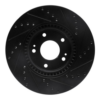 R1 12-16 Kia Sportage (USA/Canada) Front Left Drilled & Slotted Black Brake Rotor