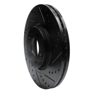 R1 15-21 Kia Sedona Front Right Drilled & Slotted Black Brake Rotor