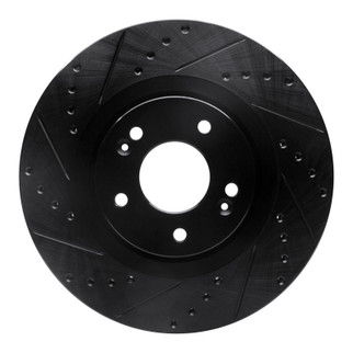 R1 15-20 Kia Sorento Front Left Drilled & Slotted Black Brake Rotor