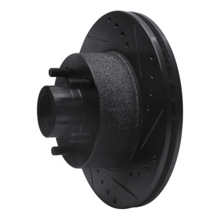 R1 73-89 Chrysler CORDOBA Front Right Drilled & Slotted Black Brake Rotor