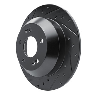 R1 15-20 Kia Sorento Rear Left Drilled & Slotted Black Brake Rotor